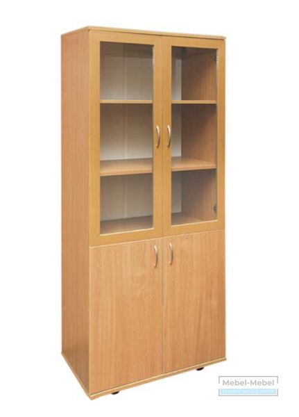 Шкаф книжный со стеклянной дверью (глубина 380мм) Гелика   