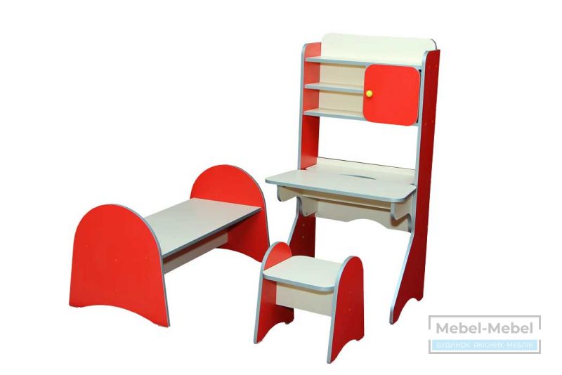 Стенка детская Больница детская, с 3-х элементов: стол, табурет и кровать Гелика   