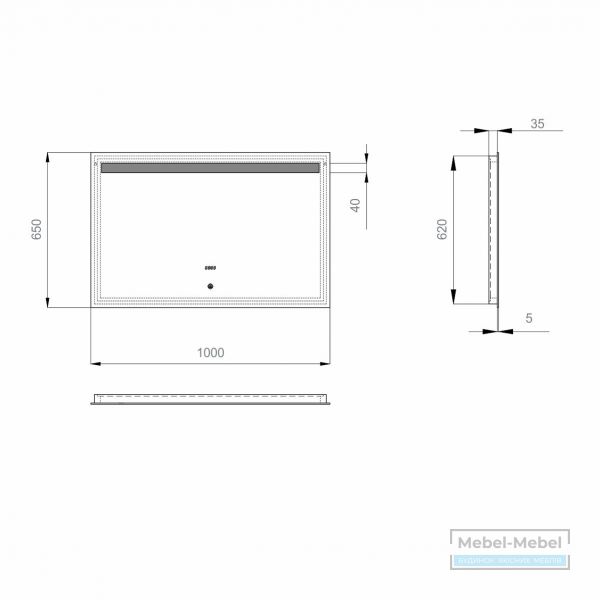 Зеркало LAVA DeLuxe 100*65 LED 2835, W-W (ZL0000124)   