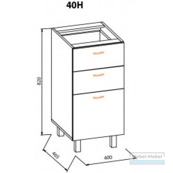 Нижняя секция с шухлядами 40НШ Тера + MS   