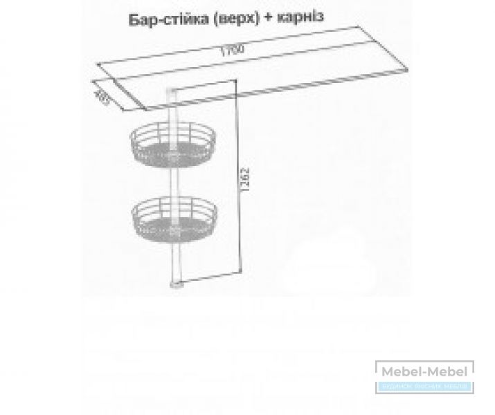 Верхняя барная стойка Жасмин MS   