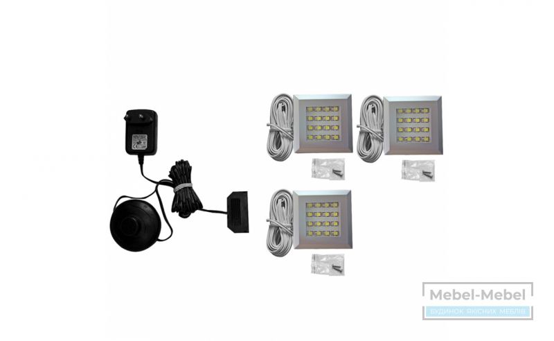Комплект светодиодного освещения 3-х точечный IZLED09-03-WW01   