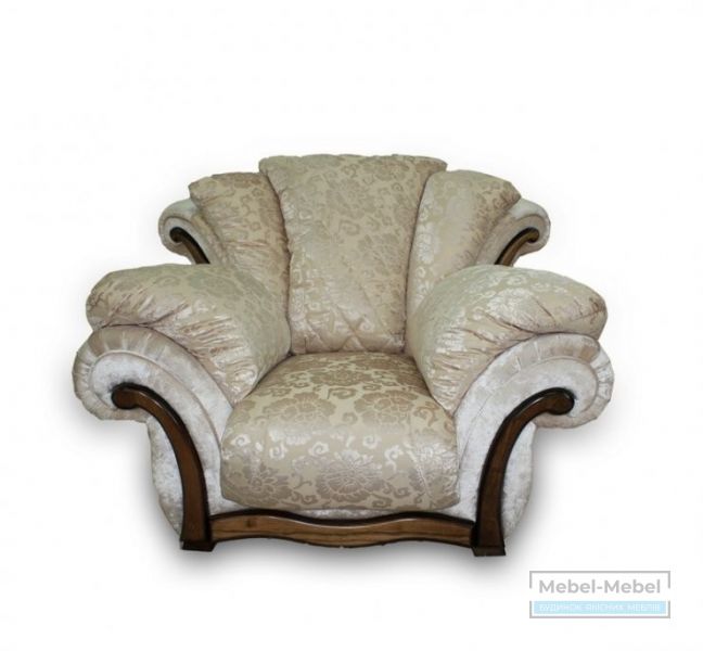 Кресло Амелия  (с деревяным декором) Мягкая мебель Элегант   
