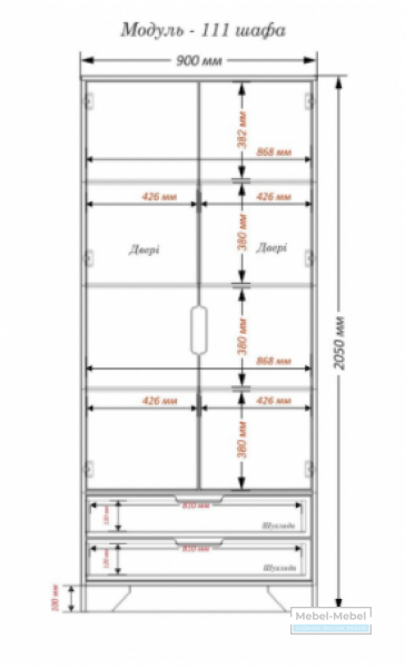 Шкаф Модуль-111 Тиса мебель   