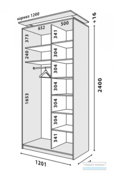 Шкаф-купе Loft 2Дв 1200х450(600)х2200 (2400) Vip master   