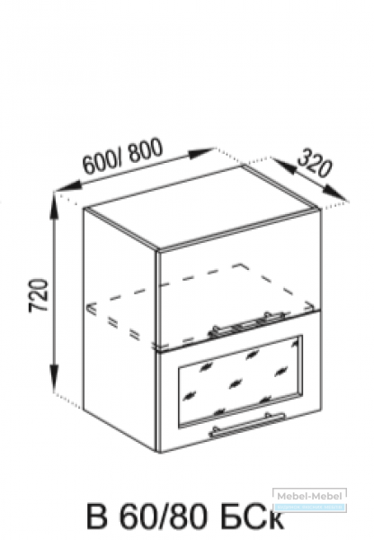 Верхняя секция 80БСк Кухня Адель СМ   